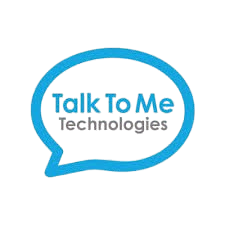 blue bubble that says talk to me technologies