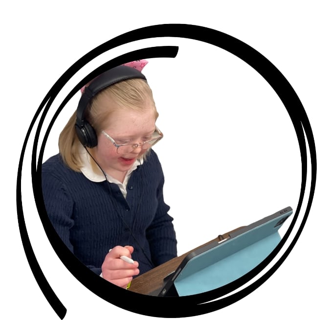 student using a tablet